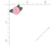 Пуговица 2264.T Крошечная розовая роза (tiny pink rose)