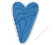 Пуговица 3342.X Очень большое синее бархатное сердце (extra large bluejay velvet heart)
