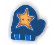 Пуговица 4421.S Маленькая синяя варежка со звездой (small blue mitten with star)