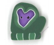 Пуговица 4422.S Маленькая зеленая варежка с сердечком (small green mitten with heart)
