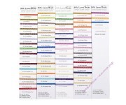 Rainbow Gallery карта цветов "Petite Silk Lame' Braid" с образцами нитей