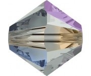 Бусина Кристалл Swarovski Black Diamond Aurore Boreale 2x (215 AB2) 4 мм
