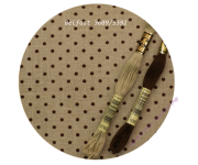3609/5392 Натуральный в коричневый горох (Raw linen & brown dots)