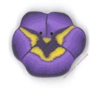 Пуговица 2223.L Большие фиолетовые анютины глазки (lare purple pansy)
