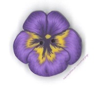 Пуговица 2223.S Маленькие фиолетовые анютины глазки (small purple pansy)