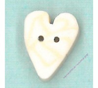 Пуговица 3336.S Маленькое белое бархатное сердце (small white velvet heart)