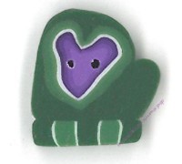 4422.S Маленькая зеленая варежка с сердечком (small green mitten with heart)