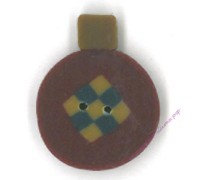 4490 Ёлочная игрушка в лоскутным блоком (primitive red ornament (9-patch))