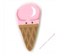 Пуговица 4593 Рожок с клубничным мороженым (strawberry ice cream cone)