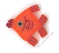 Пуговица CB1021.M Средняя квадратная рыба оранжевого цвета (medium orange fish)