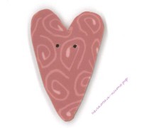 Пуговица NH1048.X Очень большое розовое сердце со спиралями (extra large rose nancy's heart)